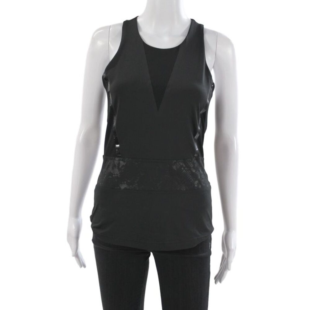 Adidas by Stella McCartney Womens Printed Sleeveless Active Top Black Sz M